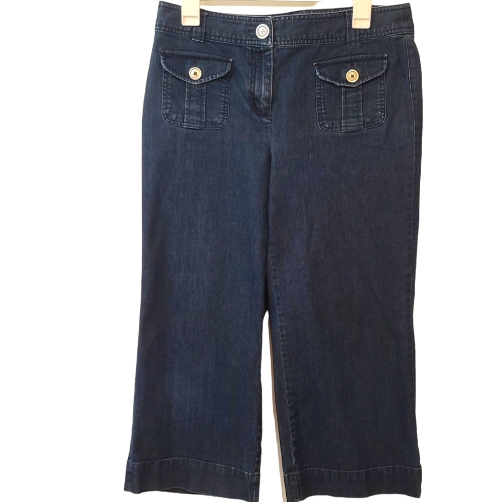 Talbots Petite Wide Leg Flare Jeans